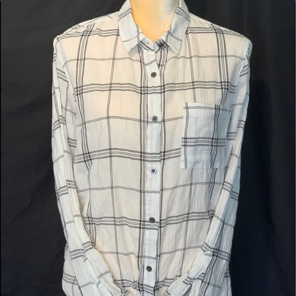 Universal Thread off white with black stripes.